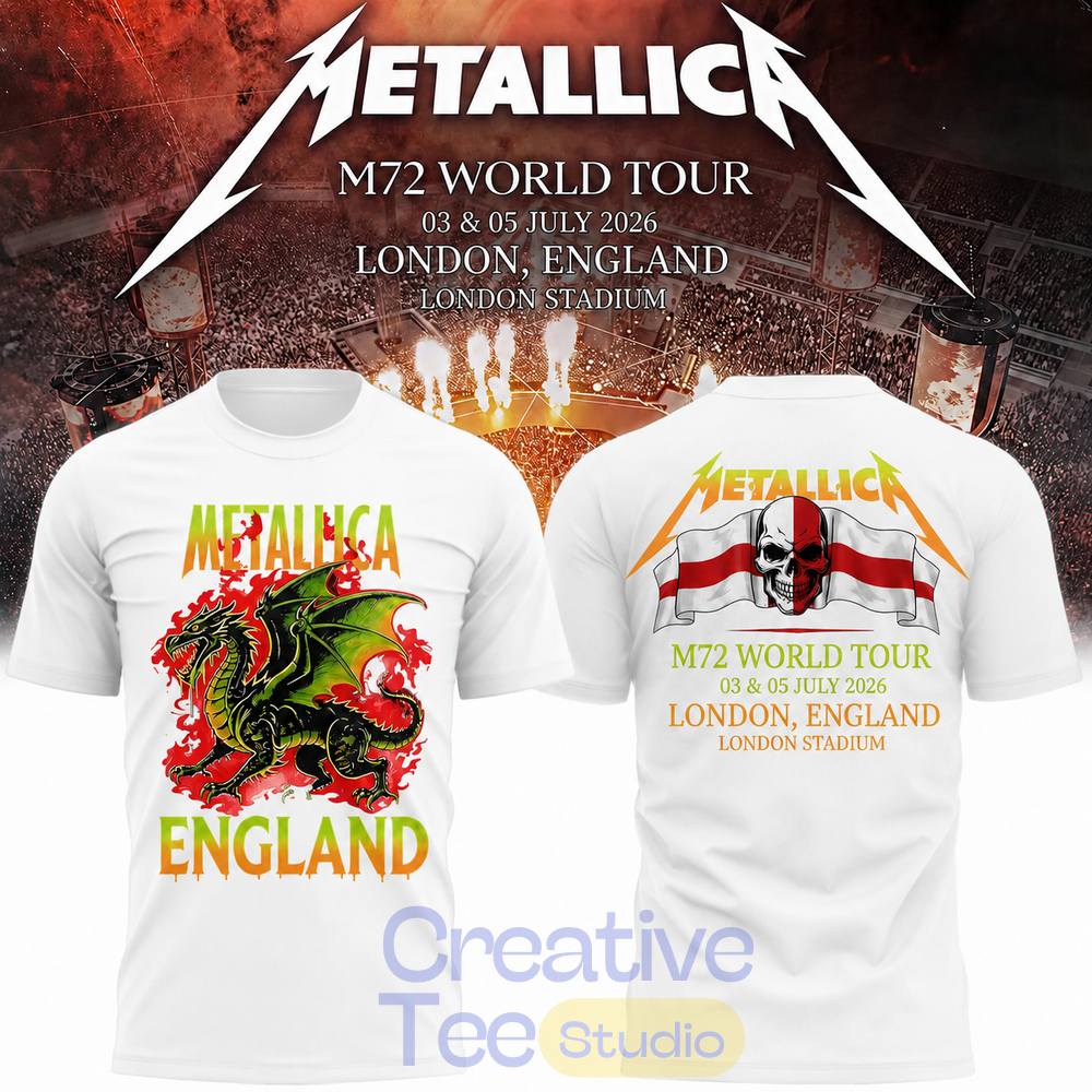 Metallica 2026 M72 World Tour London, England Special T-Shirt