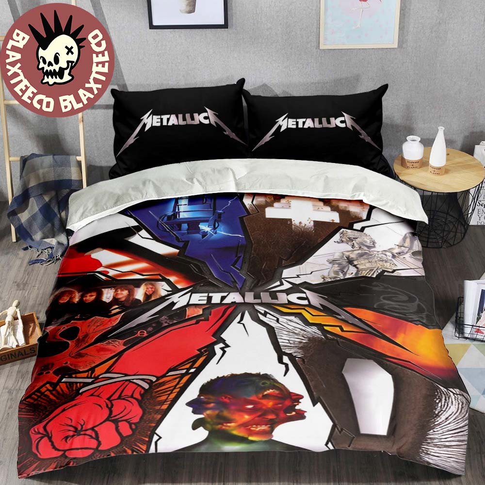 Metallica Iconic Album Covers Shattered Style Metallica Bedding Set