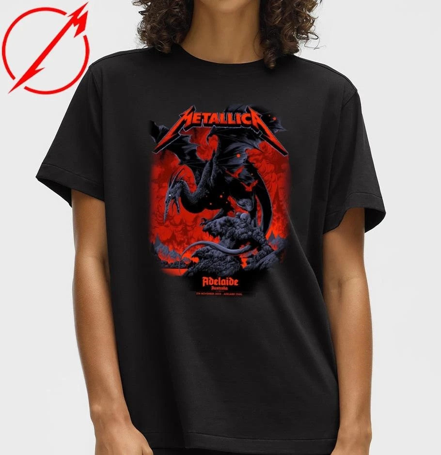 Metallica M72 Adelaide Pop-Up Poster Artwork By Ken Taylor Australia Tour On November 5 2025 At Adelaide Oval T-Shirt