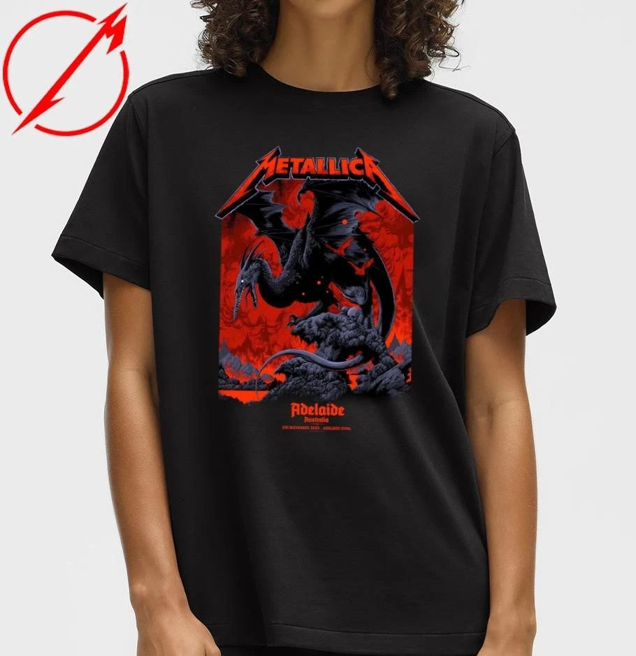 Metallica M72 Adelaide Pop-Up T-Shirt Ken Adelaide Australia Oval Taylor Design T-Shirt