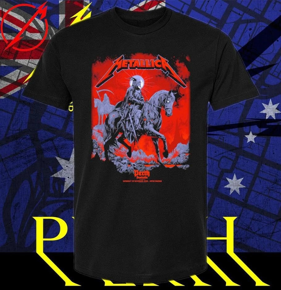 Metallica at Optus Stadium in Perth, Australia on November 1, 2025, on the M72 World Tour T-Shirt