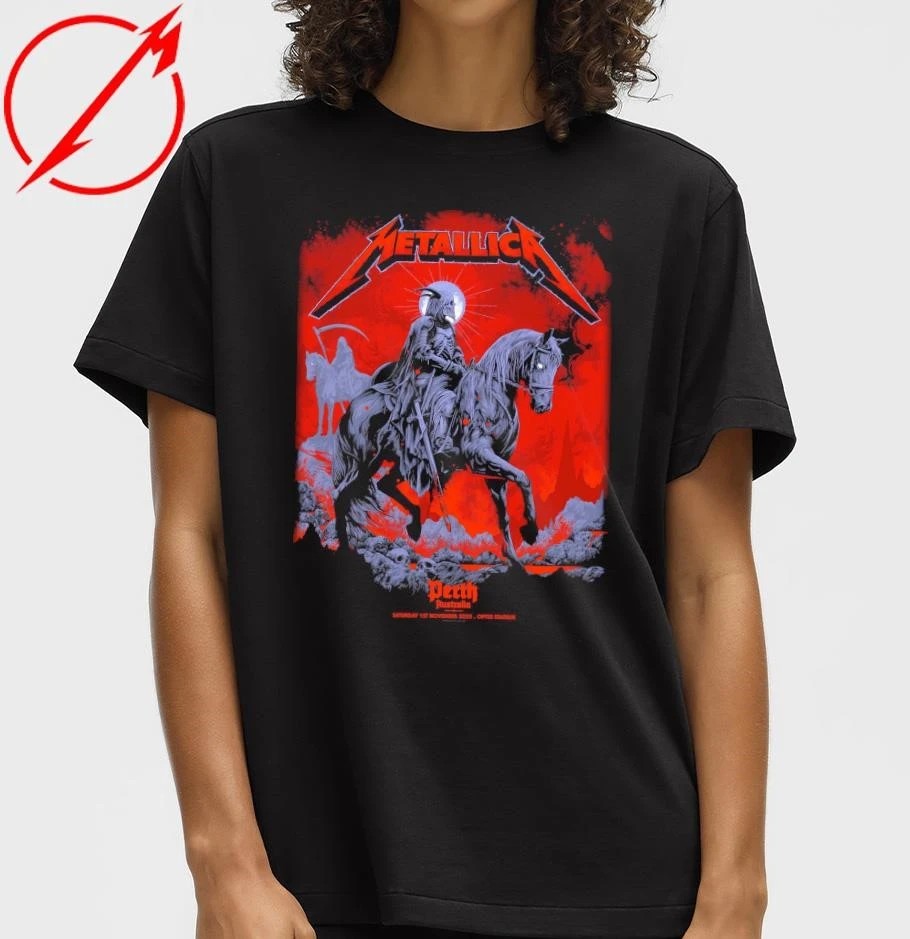 Metallica at Optus Stadium in Perth, Australia on November 1, 2025, on the M72 World Tour T-Shirt
