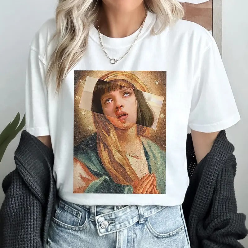 Mia Wallace Shirt Smoking Pulp Fiction In Style Of Maria Vintage Shirt Hoodie, Sweatshirt | TeeBloomCo.com