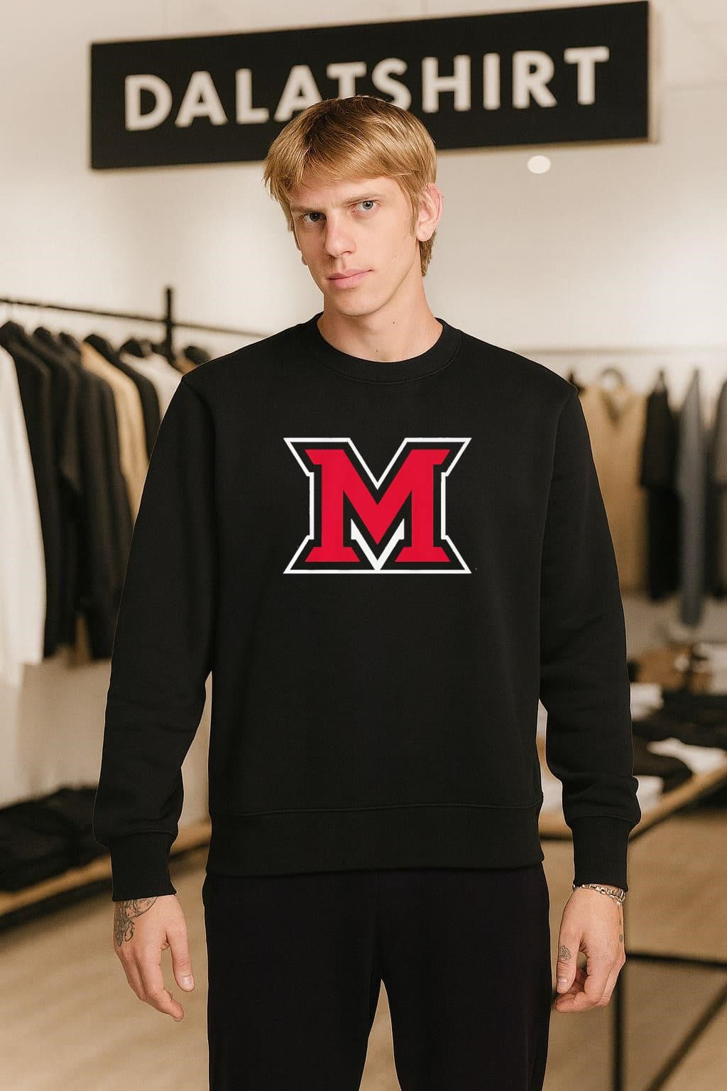 Miami University Redhawks Block Letter M Logo shirt