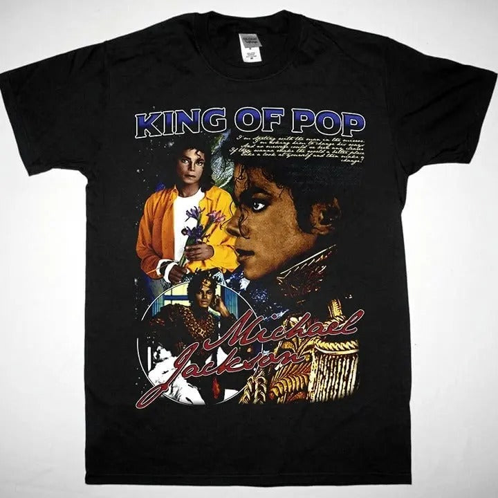 Michael Jackson Shirt, Michael Jackson King Of Pop Cotton Menswear Tshirt Hoodie, Sweatshirt | TeeBloomCo.com