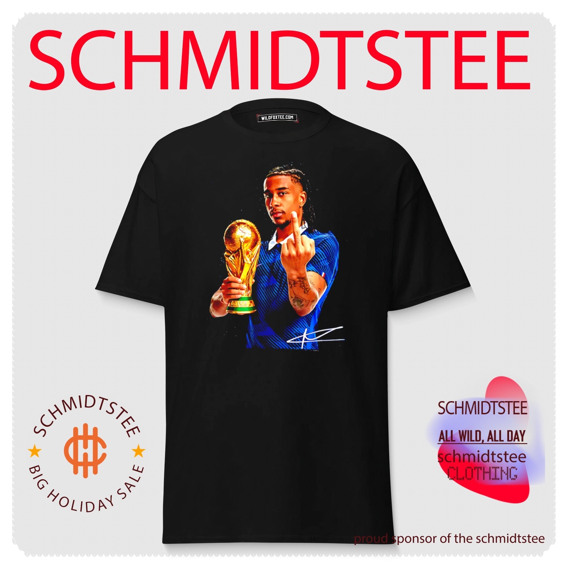Michael Olise France National Team World Cup Champion middle finger signature shirt