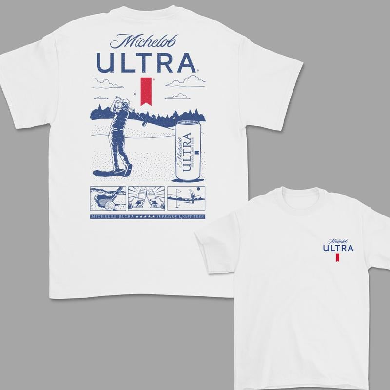 Michelob Ultra Golfing New Version T-Shirt, 2 Side T-Shirt, Full Color T-Shirt For Men, Gift For Men Hoodie, Sweatshirt