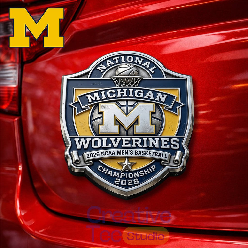 Michigan Wolverines Premium NCAA Men’s Basketball National Campion 2026 Car Name Badge