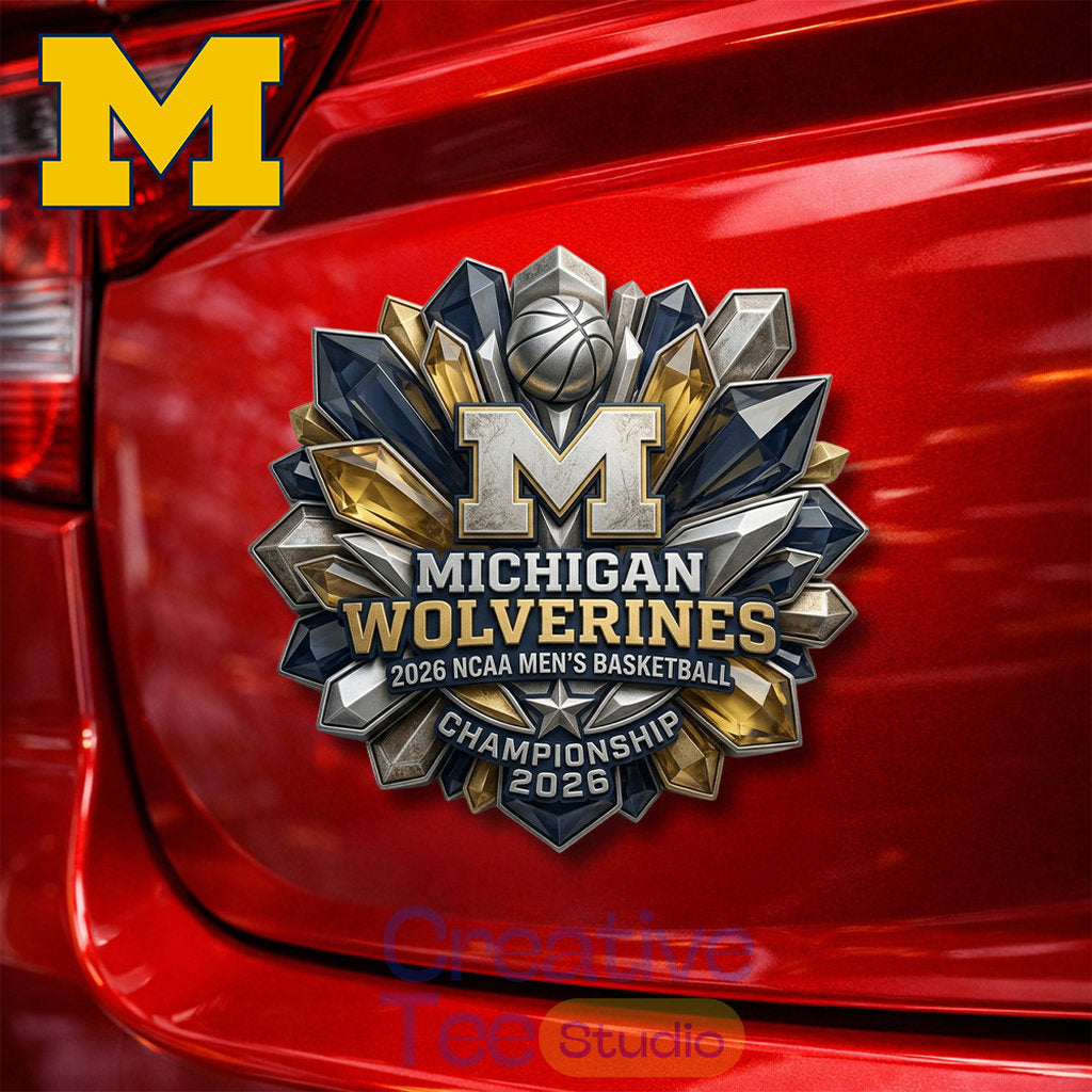 Michigan Wolverines Premium NCAA Men’s Basketball National Campion 2026 Car Name Badge