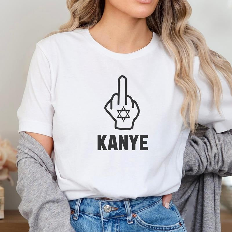 Middle Finger Kanye Shirt, F*ck Kanye Shirt, Anti Nazi Tee Hoodie, Sweatshirt | TeeBloomCo.com