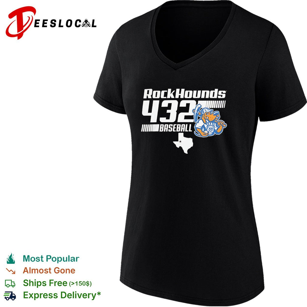 Midland RockHounds 432 Baseball Texas Map Mascot shirt