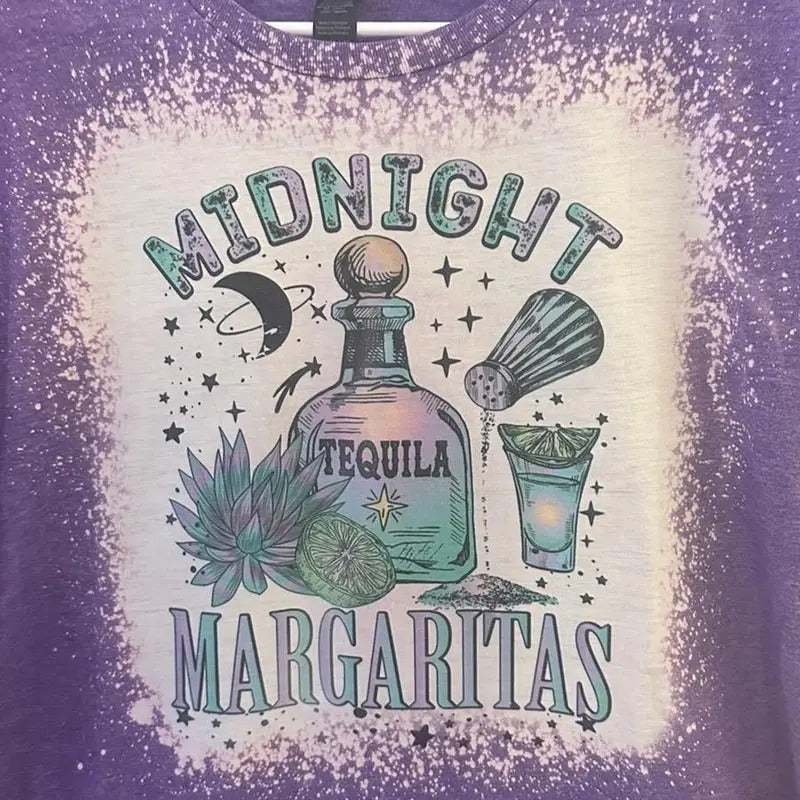 Midnight Margaritas Bleached Sublimation Tshirt Hoodie, Sweatshirt | TeeBloomCo.com