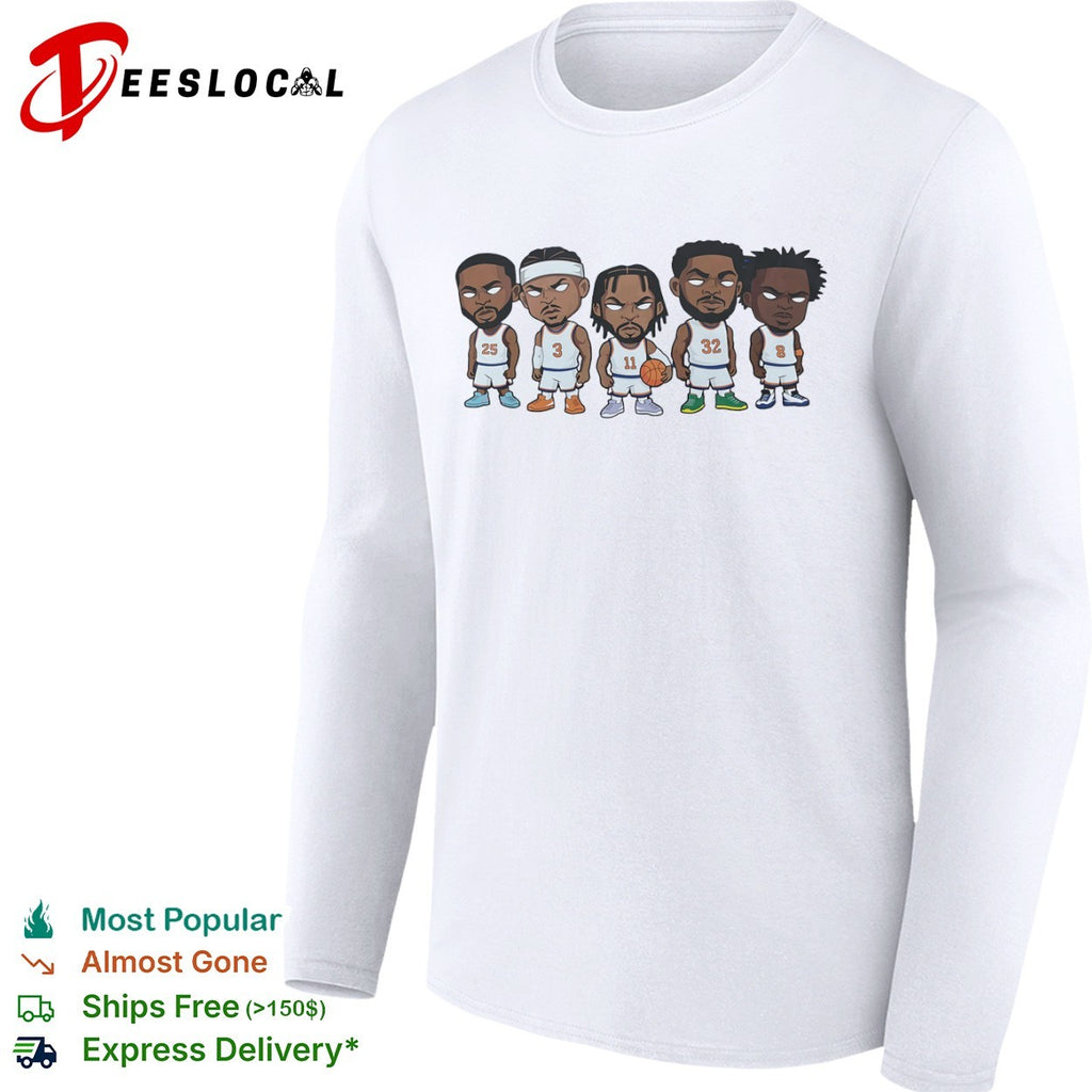 Mikal Bridges Josh Hart Jalen Brunson Karl Anthony Towns OG Anunoby New York Knicks chibi shirt