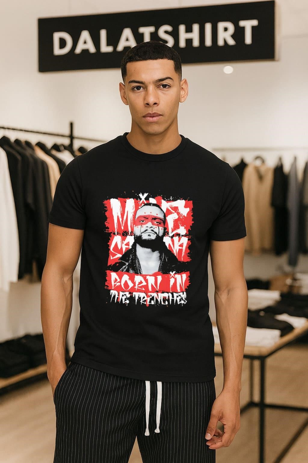 Mike Santana Born in the Trenches Face Paint shirt