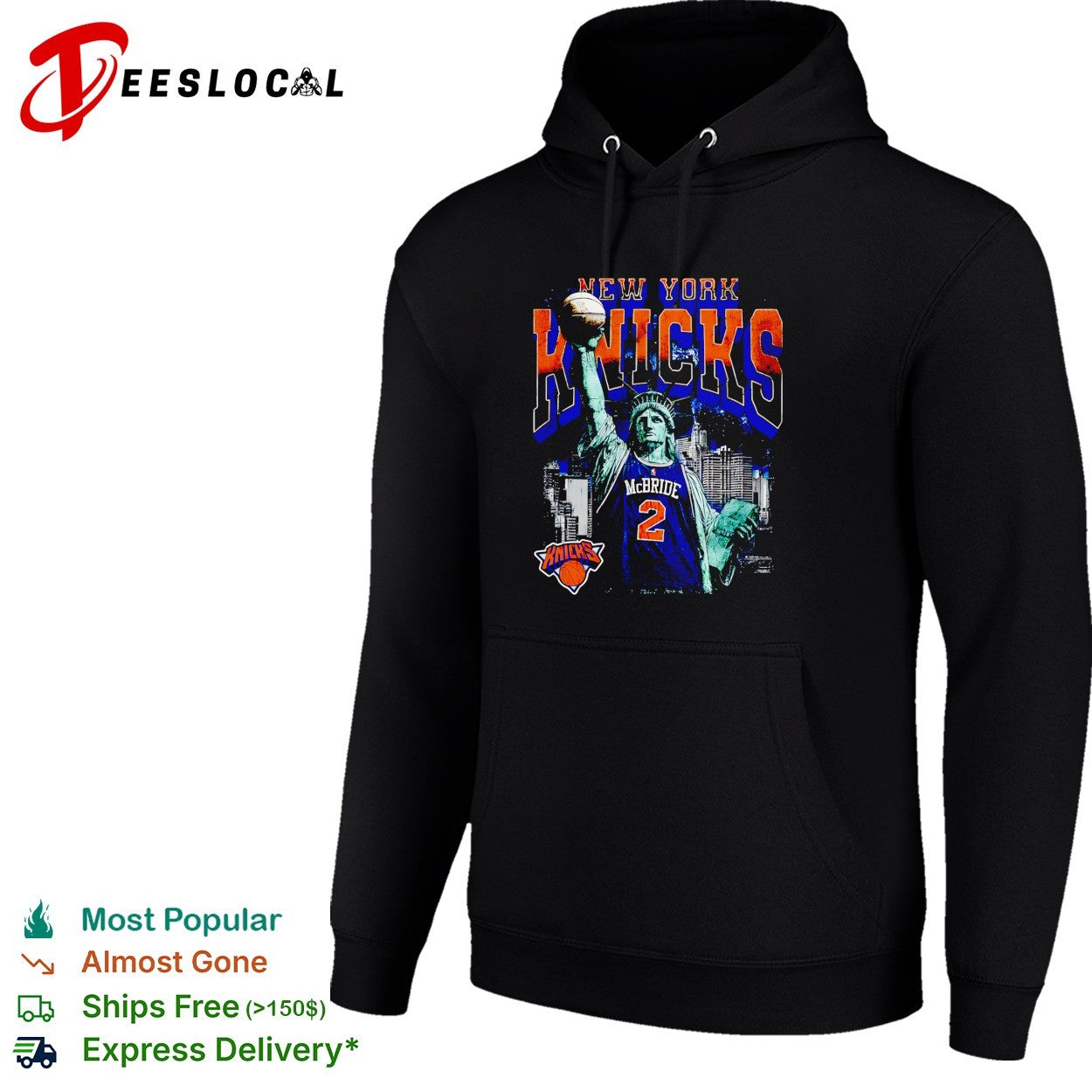 Miles McBride 2 New York Knicks Statue of Liberty skyline basketball shirt