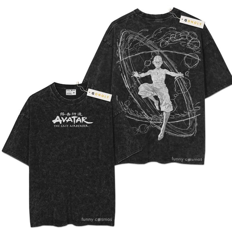 [ Mineral Wash ] Avatar The Last Airbender Graphic Washed Style Shirt Hoodie, Sweatshirt | TeeBloomCo.com