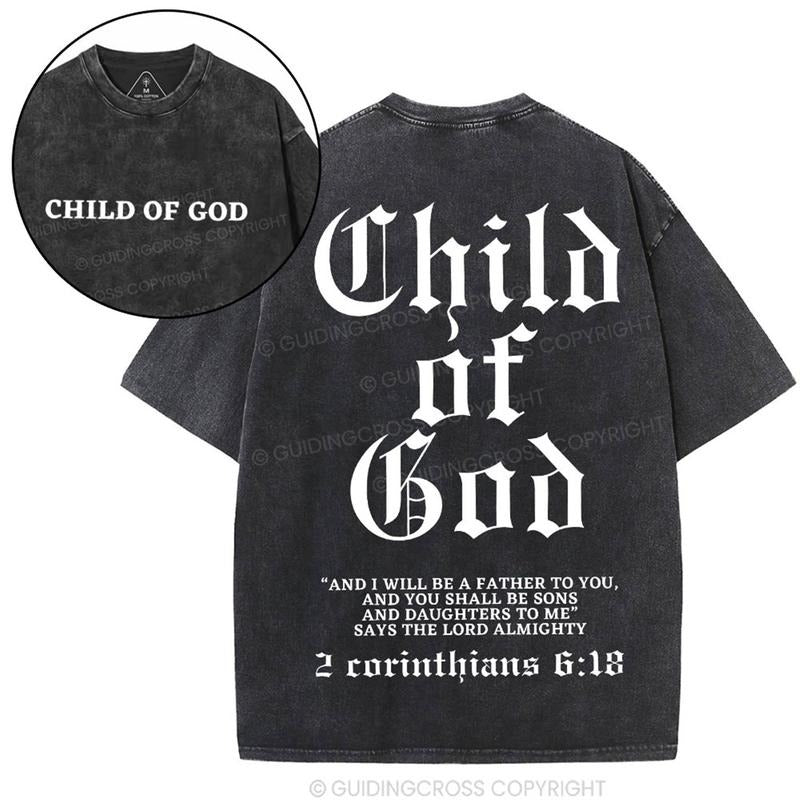 [ Mineral Wash ] Child Of God Christian Washed TShirt Jesus Graphic Washed Style Shirt Hoodie, Sweatshirt | TeeBloomCo.com