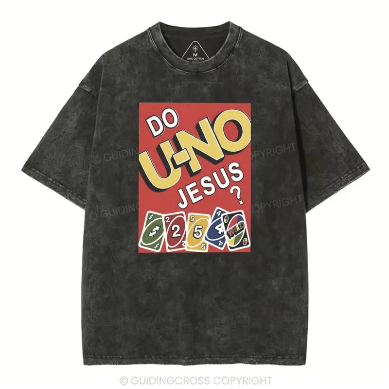 [ Mineral Wash ] Do U-NO Jesus Christian Washed Shirt Jesus Graphic Washed Style Shirt Hoodie, Sweatshirt | TeeBloomCo.com