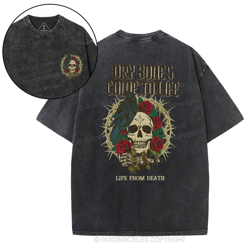 [ Mineral Wash ] Dry Bones Come To Life Christian Washed Shirt Jesus Graphic Washed Style Shirt Hoodie, Sweatshirt