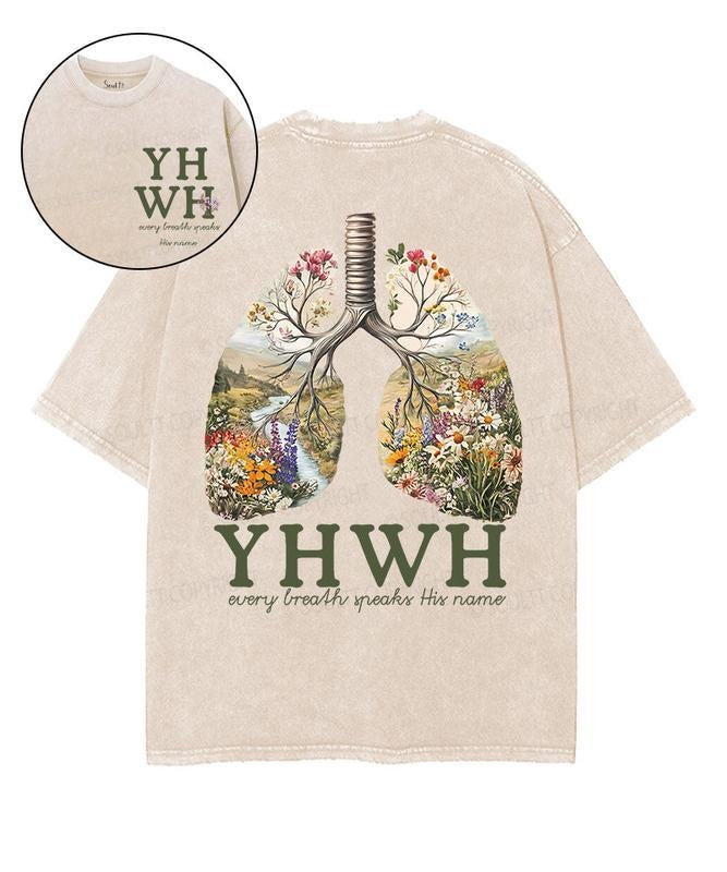 [ Mineral Wash ] Every Breath Speaks His Name Double Sided Unisex Washed Christian TShirt, 5Xl Vintage Jesus Shirt,...