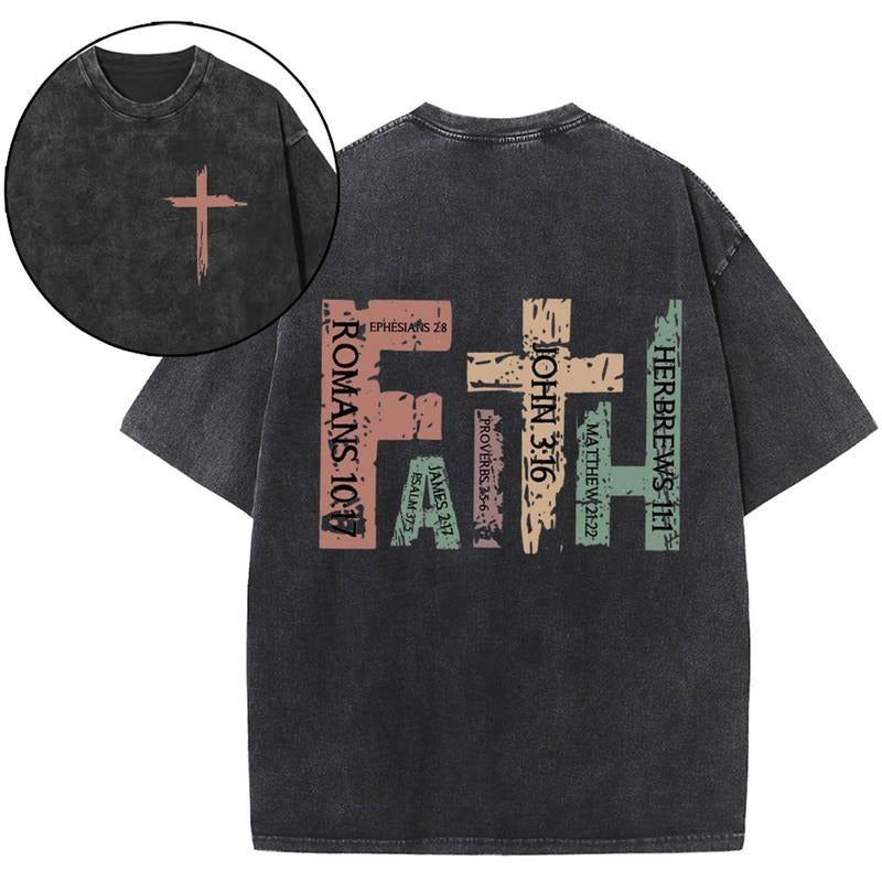 [ Mineral Wash ] Faith Christian Washed Shirt Jesus Graphic Washed Style Shirt Hoodie, Sweatshirt | TeeBloomCo.com