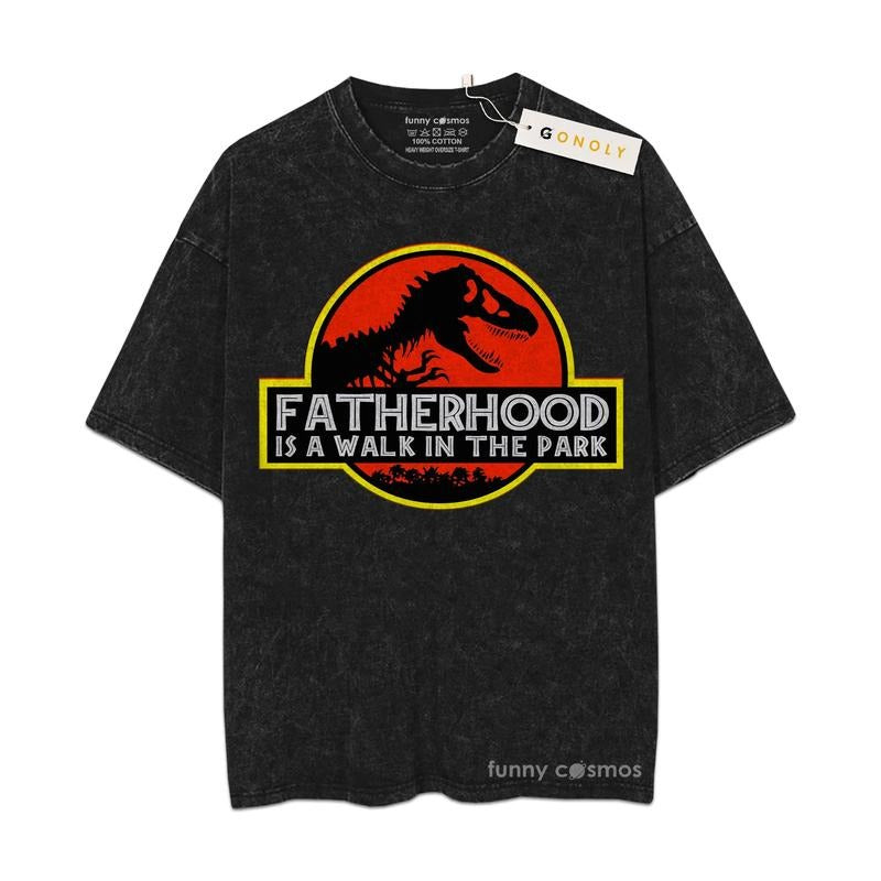 [ Mineral Wash ] Fatherhood Is A Walk In The Dark, Father's Day Gifts Graphic Washed Style Shirt Hoodie, Sweatshirt