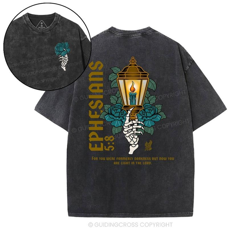 [ Mineral Wash ] For You Were Formerly Darkness Christian Washed TShirt Jesus Graphic Washed Style Shirt Hoodie, Sweatshirt