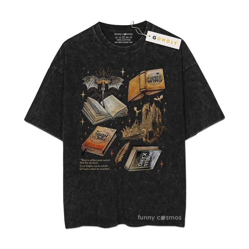 [ Mineral Wash ] Fourth Wing Series, For Fans Lover Book, Bookish, Graphic Washed Style Shirt Hoodie, Sweatshirt