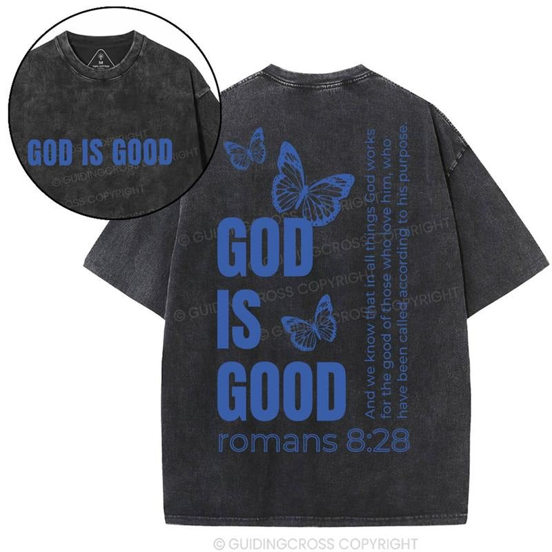 [ Mineral Wash ] God Is Good Christian Washed Shirt Jesus Graphic Washed Style Shirt Hoodie, Sweatshirt | TeeBloomCo.com