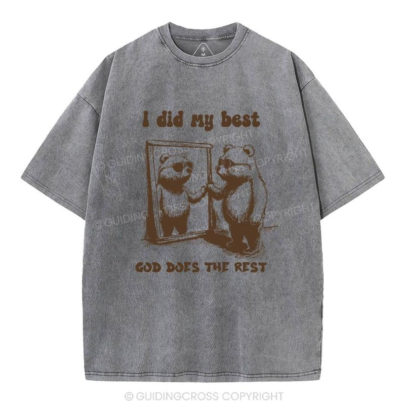 [ Mineral Wash ] God does the rest Christian Washed Shirt Jesus Graphic Washed Style Shirt Hoodie, Sweatshirt