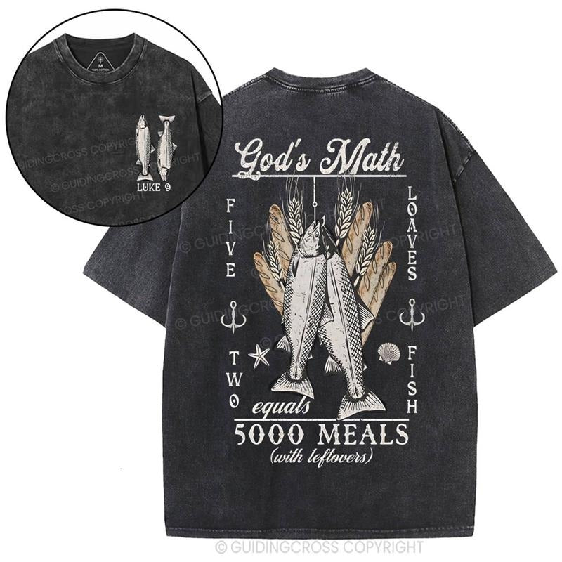 [ Mineral Wash ] God's Math Christian Washed Shirt Jesus Graphic Washed Style Shirt Hoodie, Sweatshirt | TeeBloomCo.com