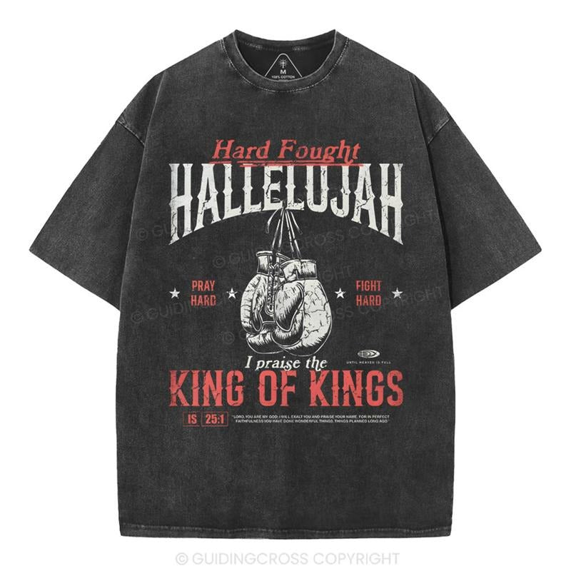 [ Mineral Wash ] Hallelujah Kings Of Kings Christian Washed TShirt Jesus Graphic Washed Style Shirt Hoodie, Sweatshirt