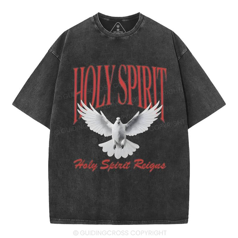 [ Mineral Wash ] Holy Spirit Christian Washed Shirt Jesus Graphic Washed Style Shirt Hoodie, Sweatshirt | TeeBloomCo.com
