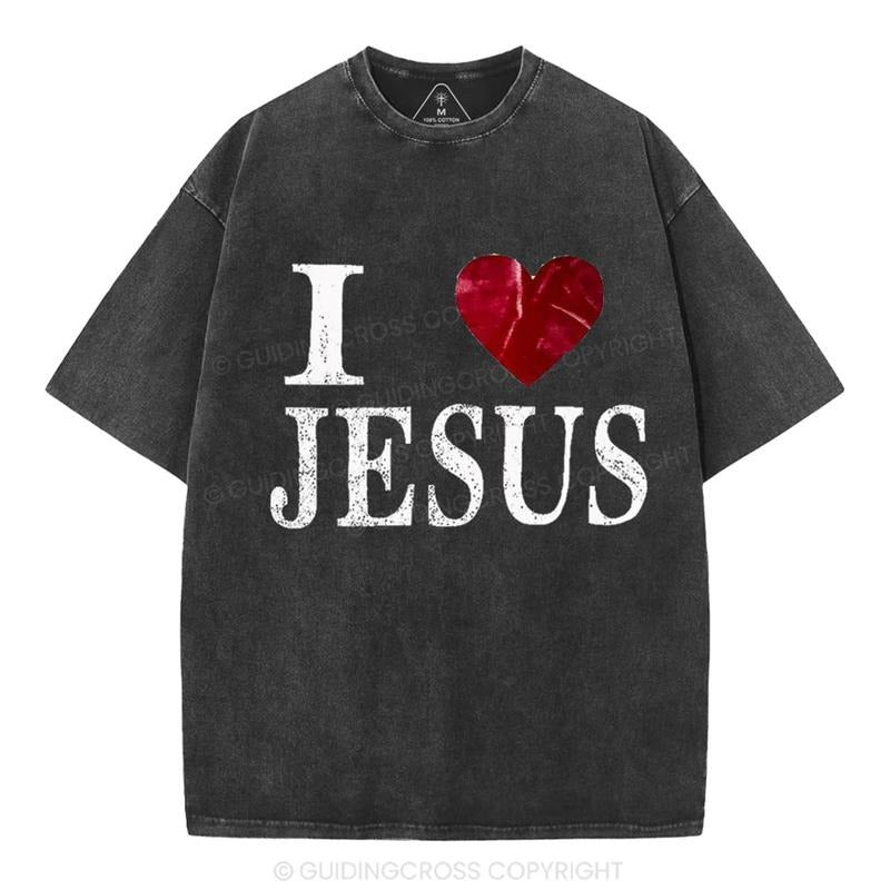 [ Mineral Wash ] I Love Jesus Christian Washed TShirt Jesus Graphic Washed Style Shirt Hoodie, Sweatshirt | TeeBloomCo.com