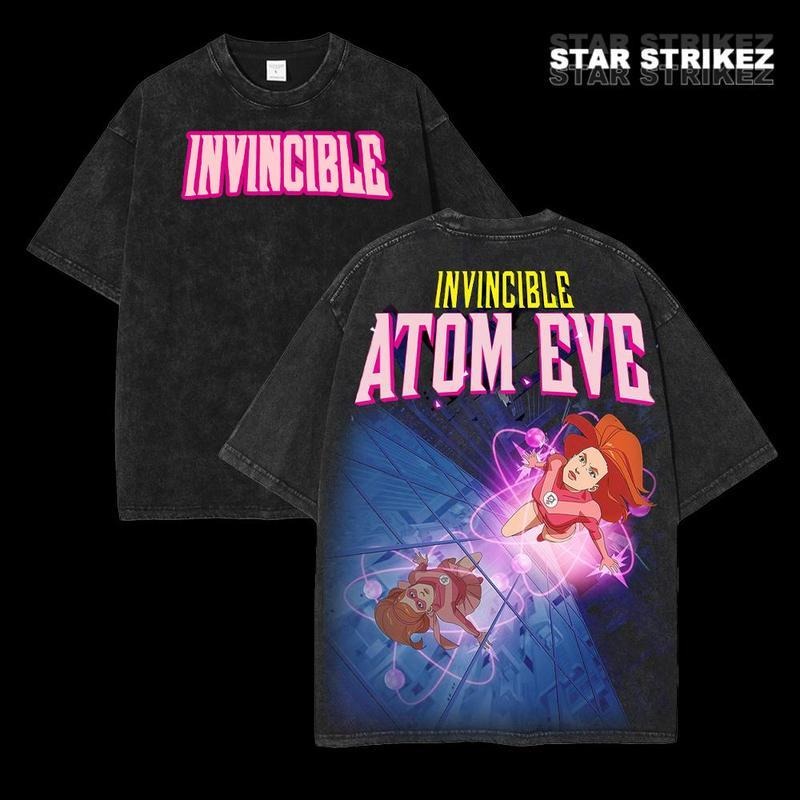 [ Mineral Wash ] Invincible War "Atom Eve" 2 Sides Tshirt, Comics Sweatshirt,Entertainment Earth, TShirt, Tv Show Comics...