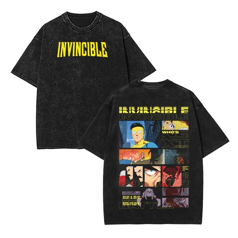 [ Mineral Wash ] Invincible War Tee, Comics TShirt, Tv Show Comics Washed TShirt Heavyweight Cotton, Unisex Shirt...