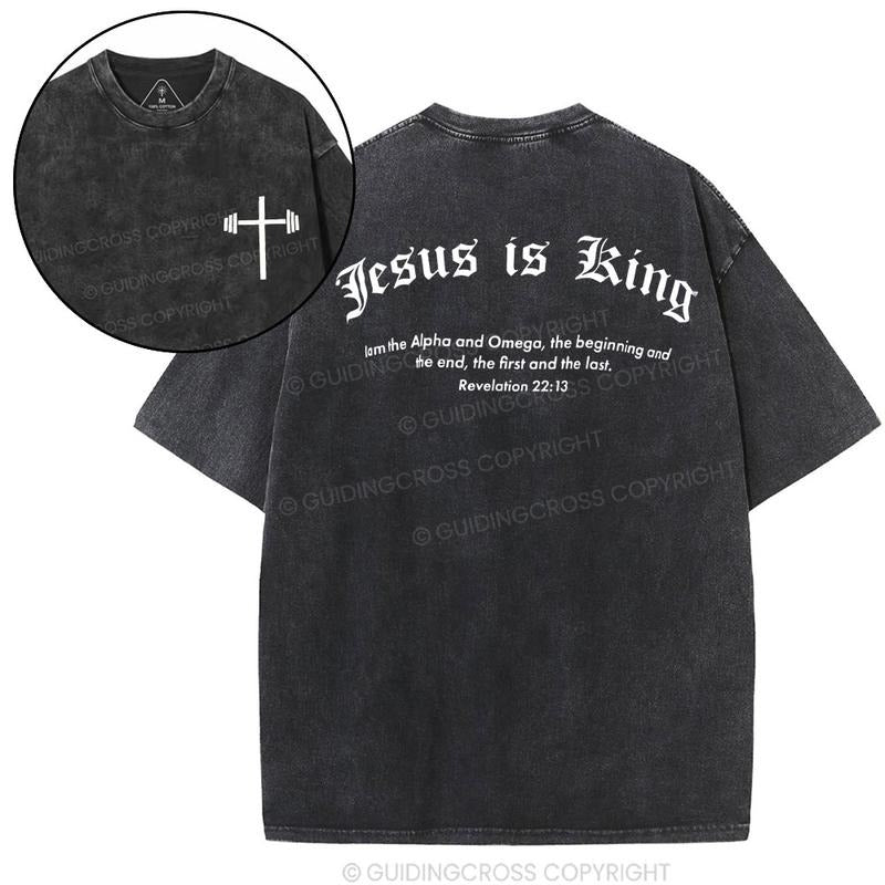 [ Mineral Wash ] Jesus Is King Christian Washed TShirt Jesus Graphic Washed Style TShirt Hoodie, Sweatshirt | TeeBloomCo.com