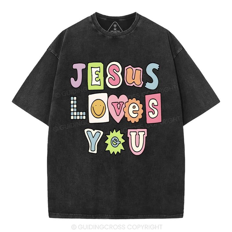 [ Mineral Wash ] Jesus Love You Washed Shirt Jesus Graphic Washed Style Shirt Hoodie, Sweatshirt | TeeBloomCo.com