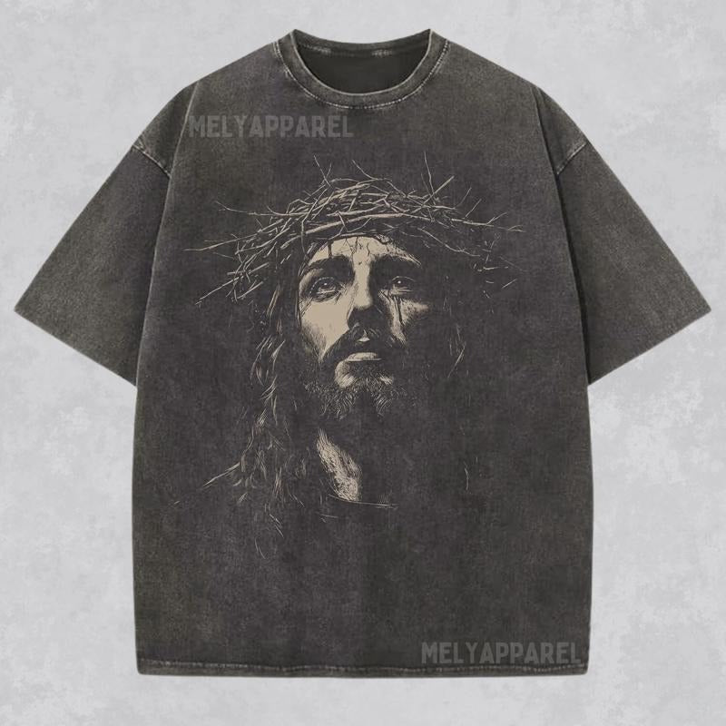 [ Mineral Wash ] Jesus Shirt Christian Streetwear Religious Washed Gift For Him Or Her Faith Apparel Unisex Tee Jesus...