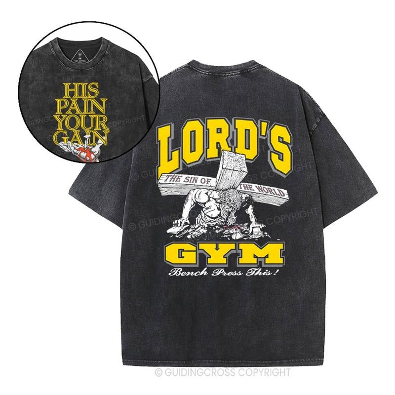 [ Mineral Wash ] Lords Gym Christian Washed TShirt Jesus Graphic Washed Style Shirt Hoodie, Sweatshirt | TeeBloomCo.com