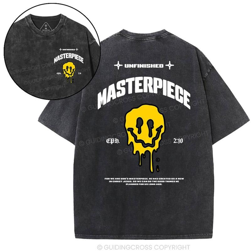 [ Mineral Wash ] Masterpiece Christian Washed TShirt Jesus Graphic Washed Style Shirt Hoodie, Sweatshirt | TeeBloomCo.com
