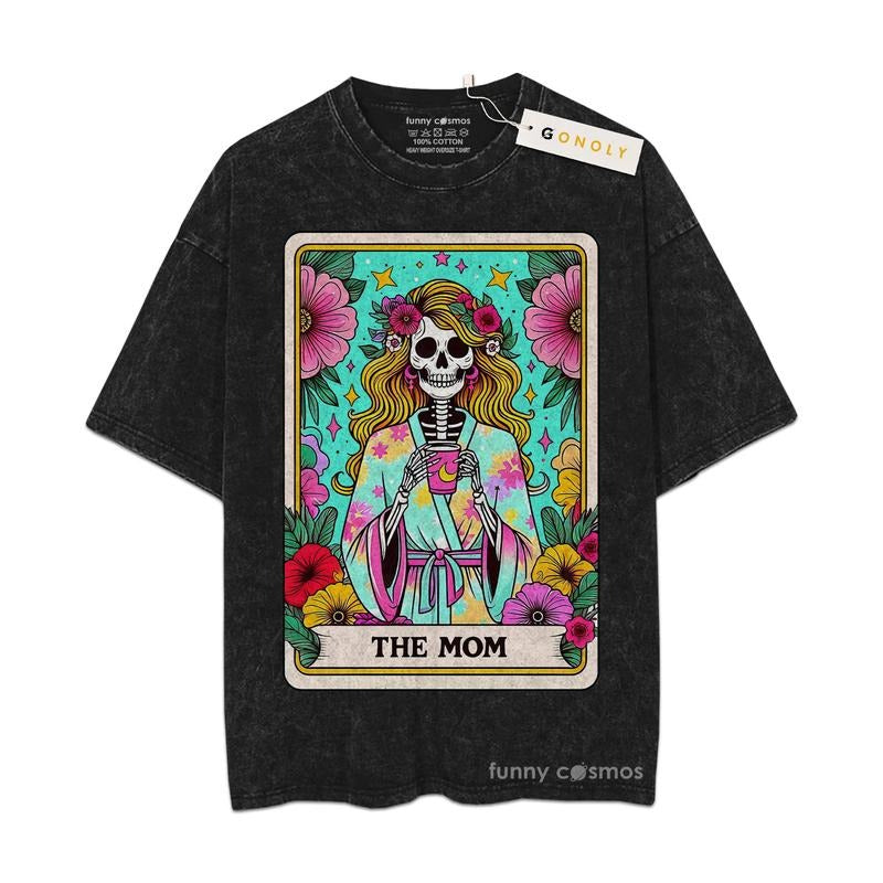 [ Mineral Wash ] Mothers Day Tarot The Mom, Gifts For Mom Shirt Graphic Washed Style Tshirt Hoodie, Sweatshirt