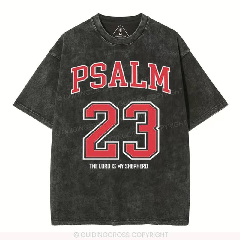 [ Mineral Wash ] Psalm 23 Christian Washed TShirt Jesus Graphic Washed Style TShirt Hoodie, Sweatshirt | TeeBloomCo.com