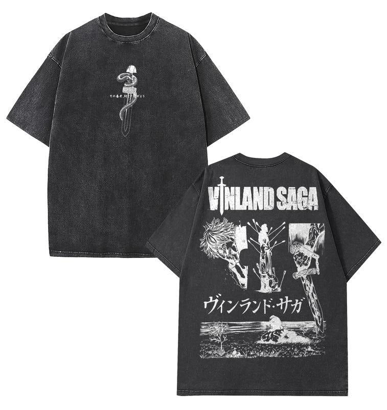 [ Mineral Wash ] Retro Vintage 90S Vinland Redemption Anime Shirt, Vinland Saga Anime Vintage Tshirts, Heavyweight Cotton...