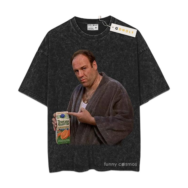 [ Mineral Wash ] Tony Soprano Juice Shirt The Sopranos 90s Vintage Movies, Oversized Wash Shirt Hoodie, Sweatshirt