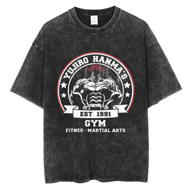 [ Mineral Wash ] Yujiro Hanma's Gym Vintage Tee Anime Fan Lovers Streetwear & Washed Gym Style Shirt Hoodie, Sweatshirt