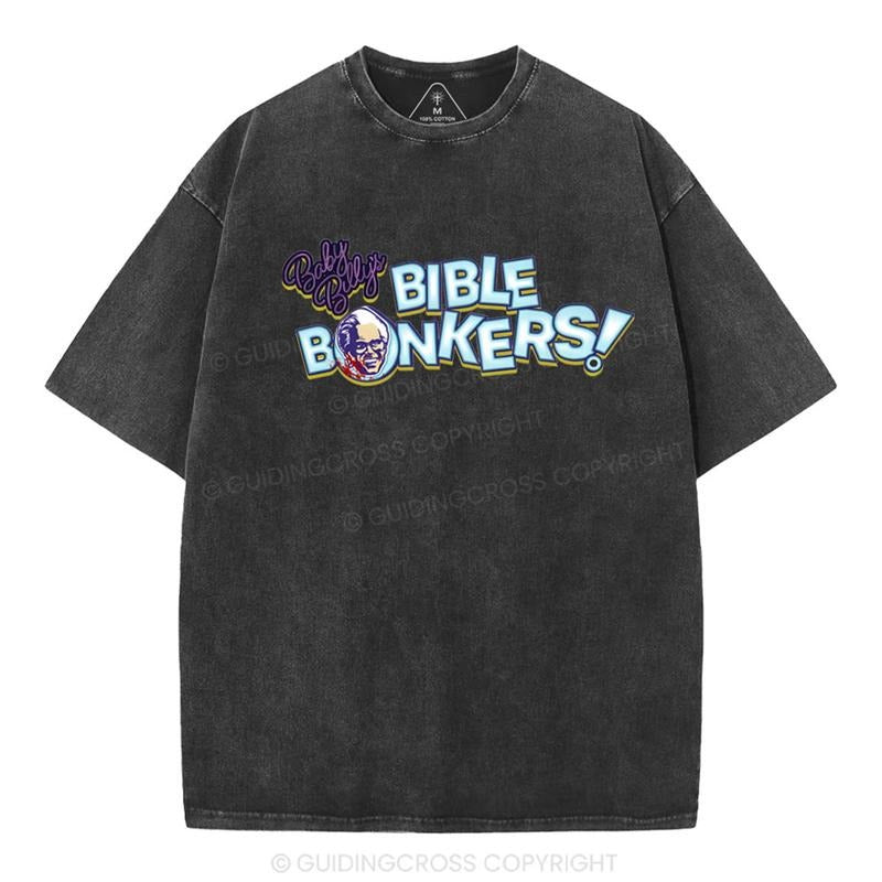 [Mineral Wash Shirt] Baby Billy's Bible Bonkers Christian Washed Shirt Jesus Graphic Style Shirt Casual Crewneck Hoodie,...