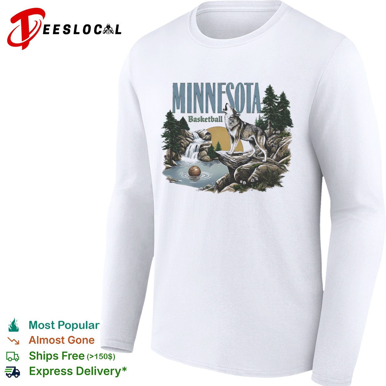 Minnesota Timberwolves Basketball Howling Wolf Nature shirt