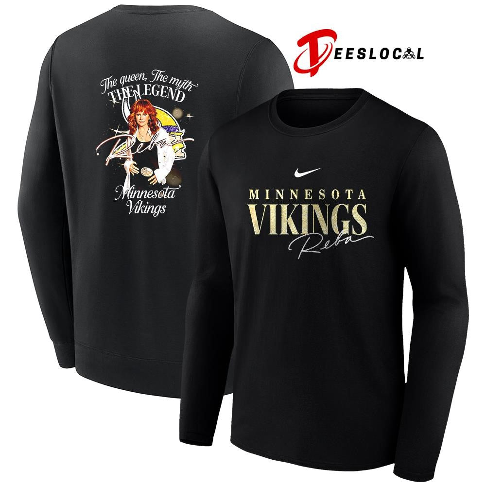 Minnesota Vikings x Reba McEntire the queen the myth the legend graphic shirt