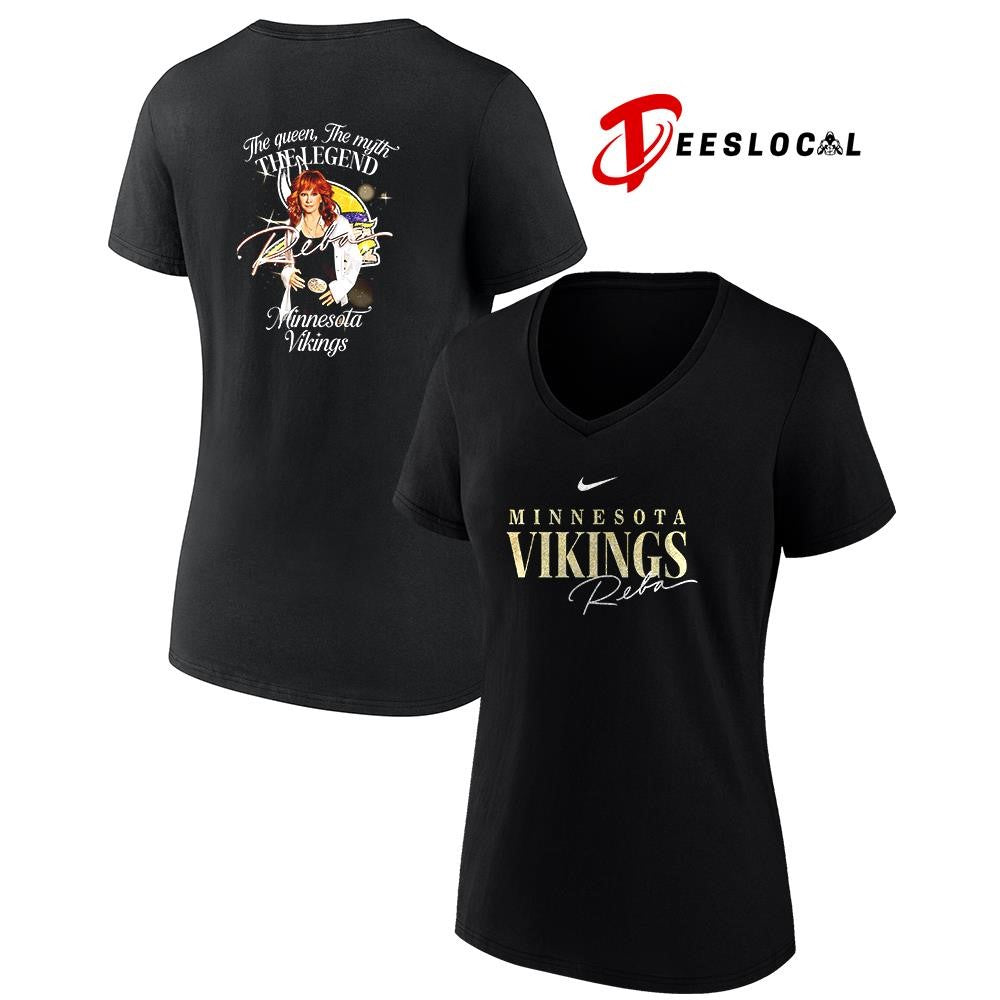 Minnesota Vikings x Reba McEntire the queen the myth the legend graphic shirt